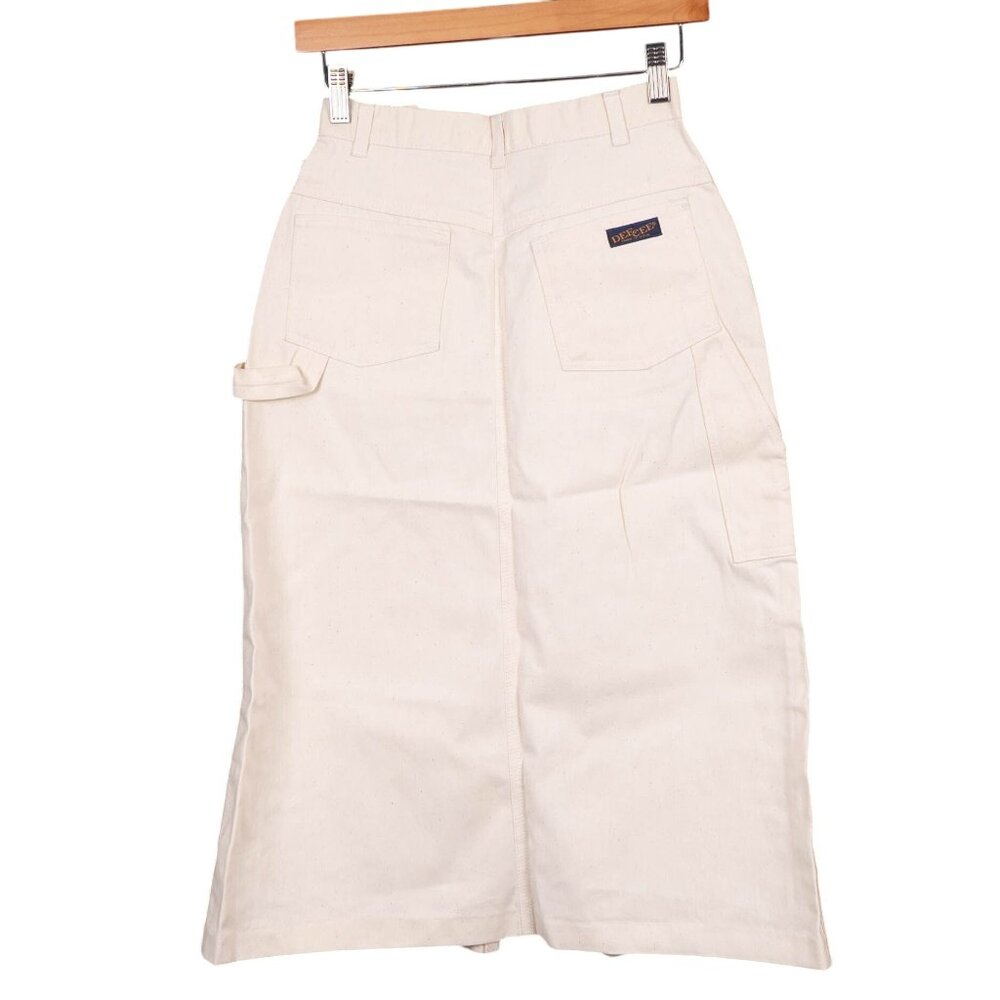 Deecee For Gals VTG Jean Skirt 7 8 Womens NEW Off White Denim High Waist Cotton - Picture 6 of 6